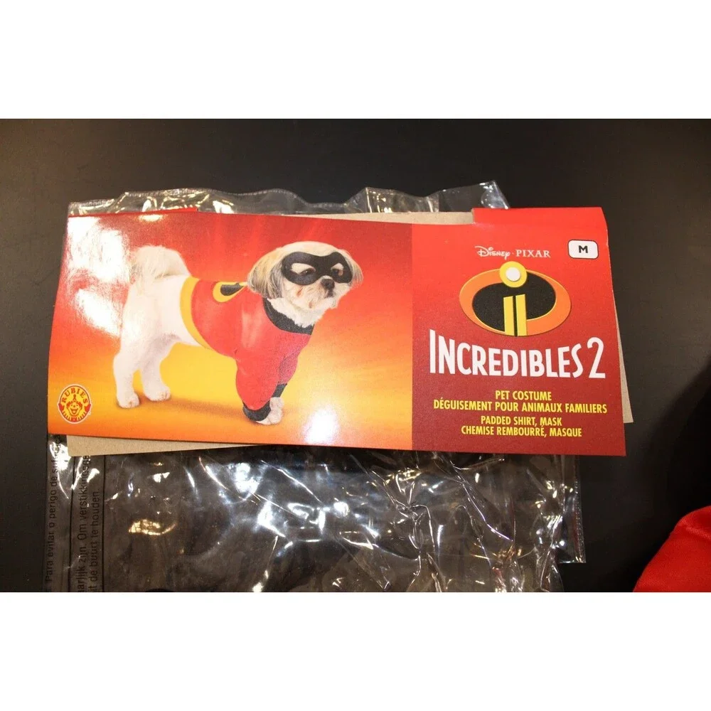Disney Incredibles Dog Costume Medium Pet Superhero Shirt + Mask Preowned